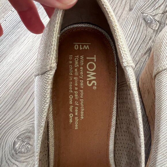 Toms Stella Peep Toe Cork Wedge Sandals, Size 10 - Picture 7 of 8